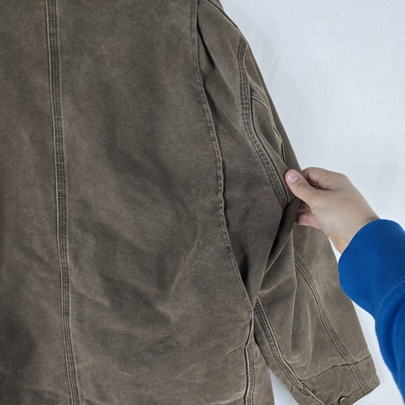 Carhartt Vintage Mens Large C02CHT Brown Chestnut Blanked Lined Chore Jacket - Picture 10 of 11